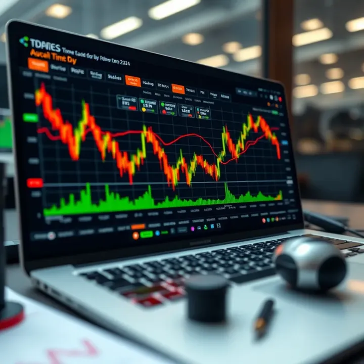 Advanced Trading Platform Interface with Real-Time Charts Screenshot of an advanced trading platform interface showcasing real-time stock charts and analytical tools