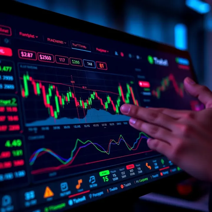 Dashboard interface featuring tools and indicators for cryptocurrency day trading