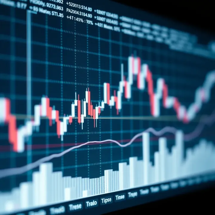 Line graph displaying trend lines and key chart patterns used to predict market direction in binary options