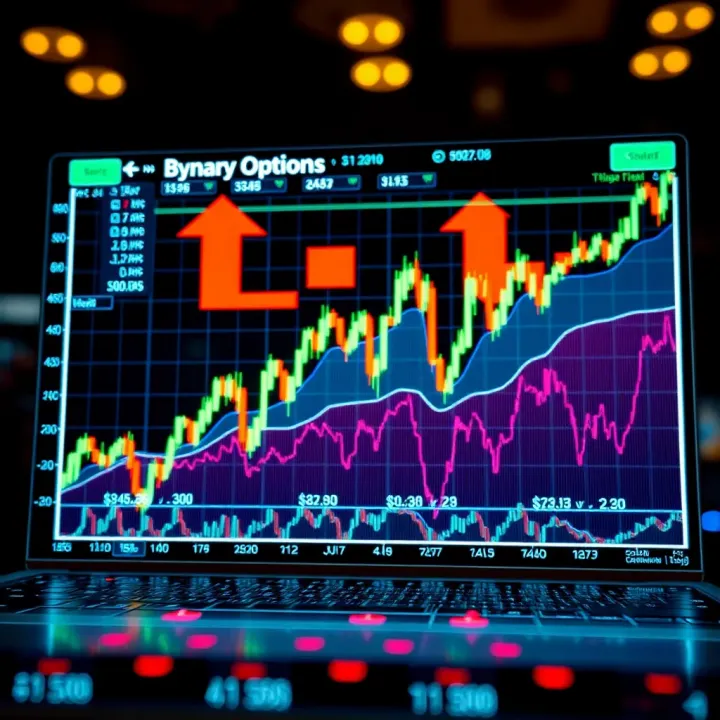 Overview of Binary Options Market Trends Graph depicting binary options market trends with digital interface elements