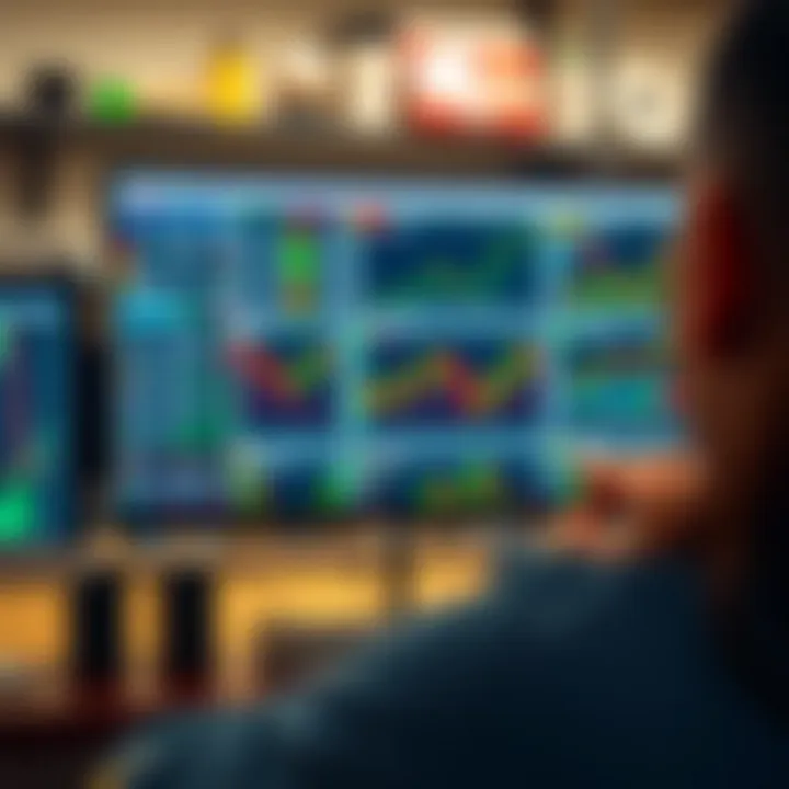 Digital interface showing a variety of educational resources and trading tools