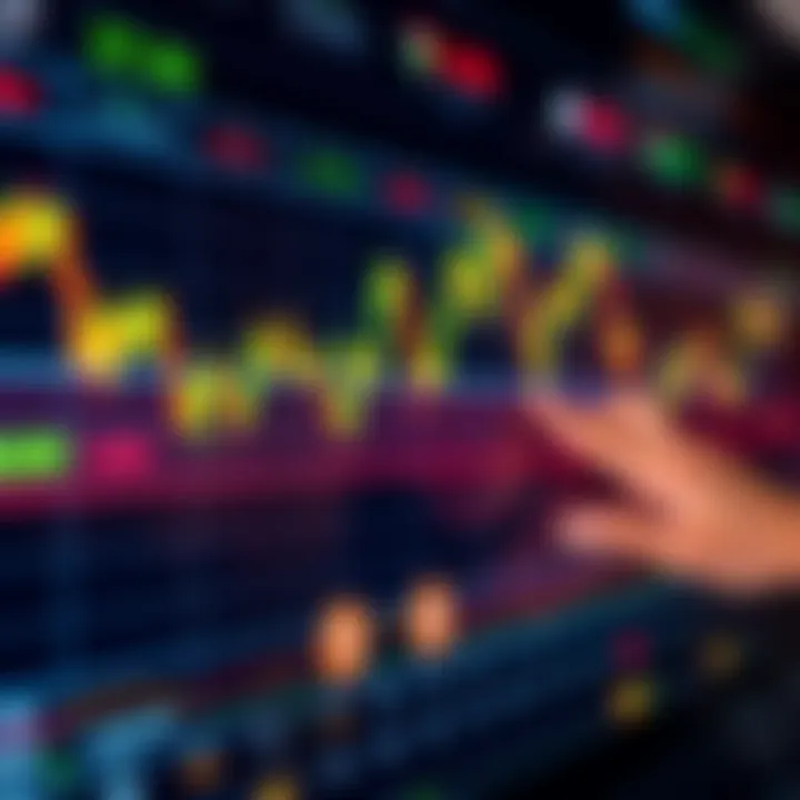 Graph showing cryptocurrency price fluctuations on a digital trading platform