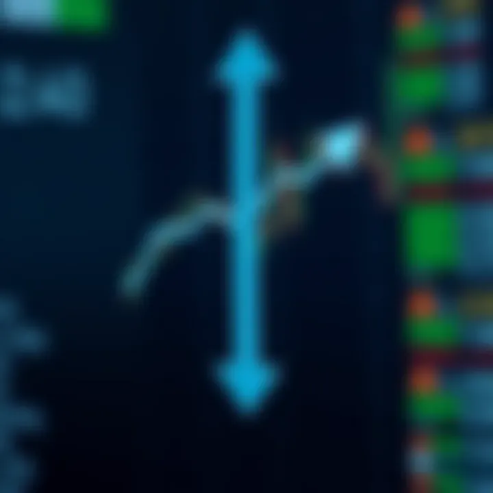 Diagram illustrating the basics of binary options trading with upward and downward arrows representing asset price movements