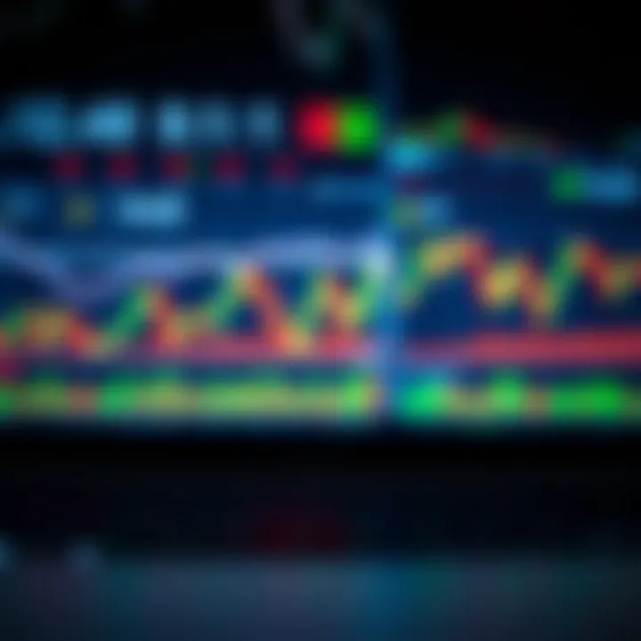 Conceptual illustration showing binary options trading with financial graphs and digital interface