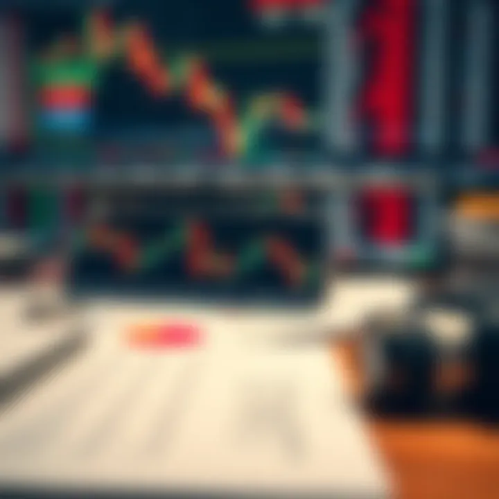 Conceptual illustration of trading tools and charts used in binary options analysis