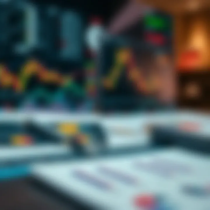 Visual representation of market analysis components including data charts and graphs