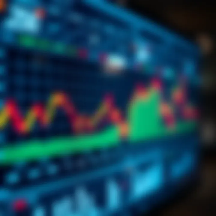 Graph displaying market trends and data analysis on digital screen