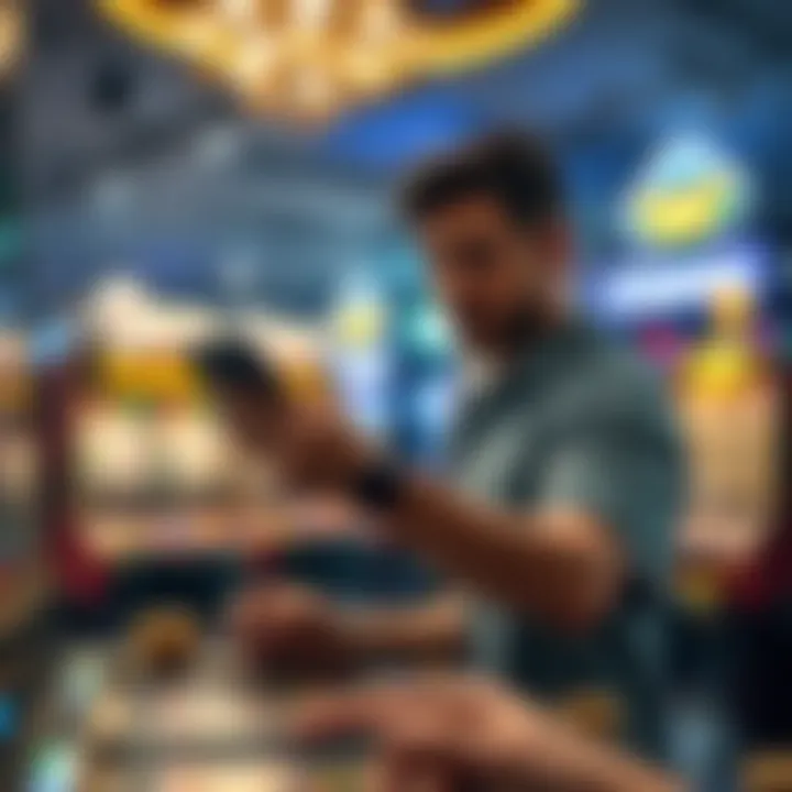 Illustration of a player exploring slot game features without real money risks