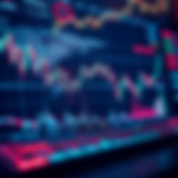 Conceptual visualization of financial data and stock market charts representing copy trading strategy