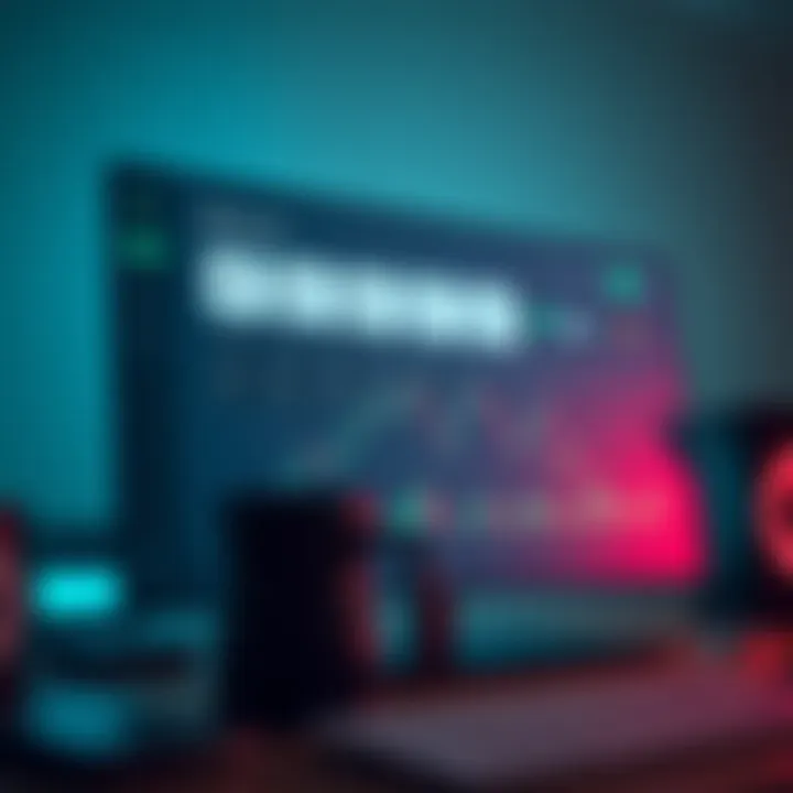 Illustration of a digital course dashboard showing binary options trading modules