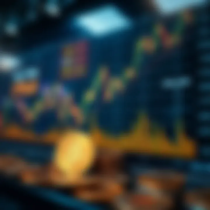 Graph displaying daily cryptocurrency price fluctuations and trading volume