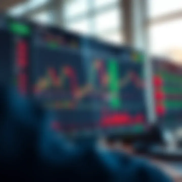 Illustration of trading platform interface with various asset types and market indicators for day traders