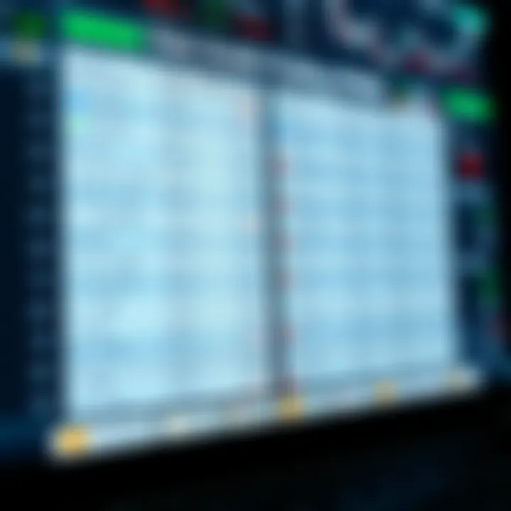 Comparison of features and costs for various day trading platforms on a digital dashboard