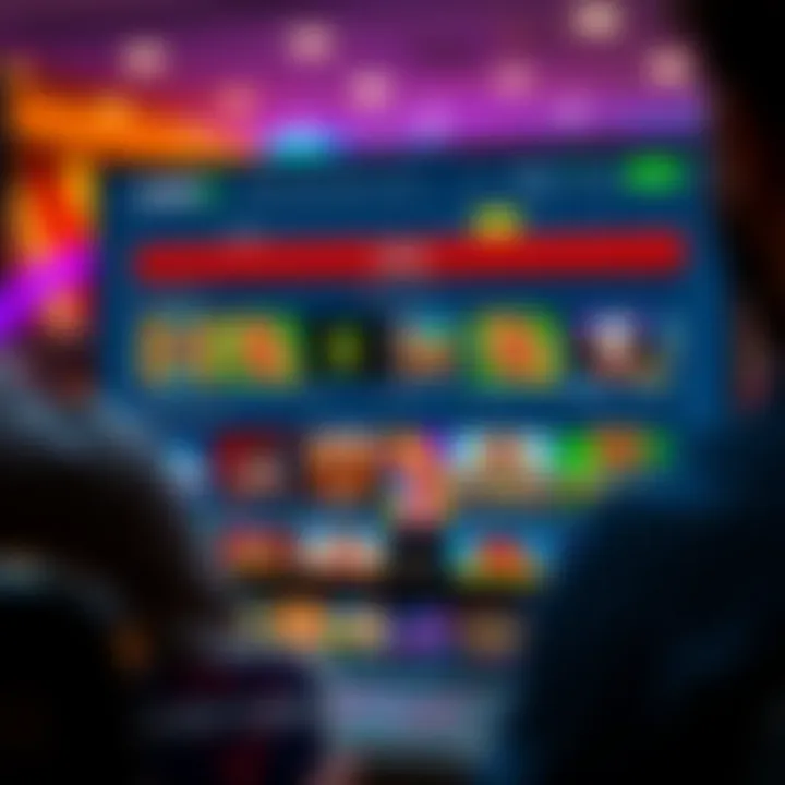 Online casino screen showing demo mode with various game options available for risk-free play