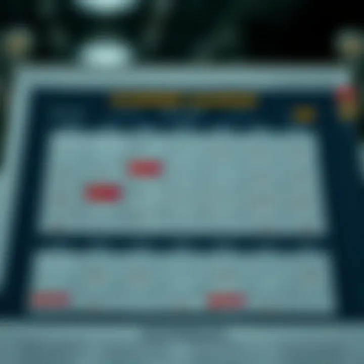 Graphic calendar highlighting key economic events and market trends throughout the year