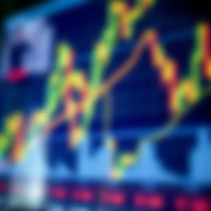 Graph and economic indicators chart illustrating market trends and data analysis