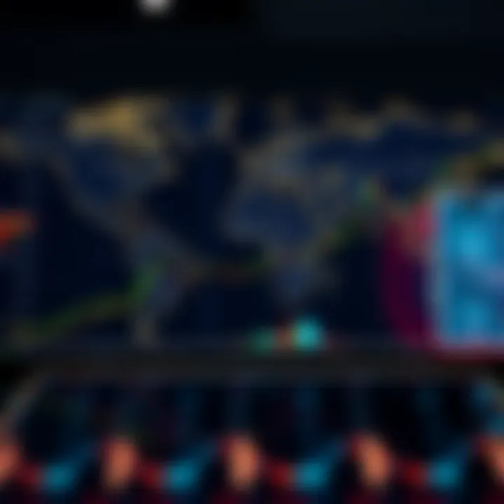 Global currency exchange concept with digital financial graphs and world map background
