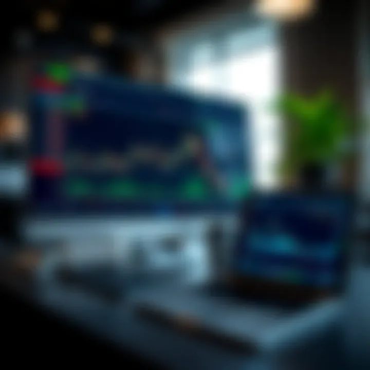 Screenshot of demo trading platform interface showing charts and trade options