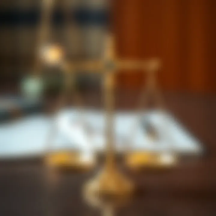 Symbolic illustration of legal scales balancing financial investment risks and regulations