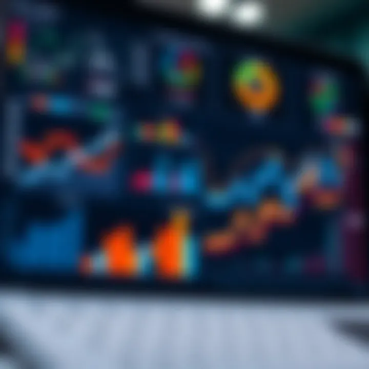 Graph displaying market trends and competitive analysis with various charts and data points