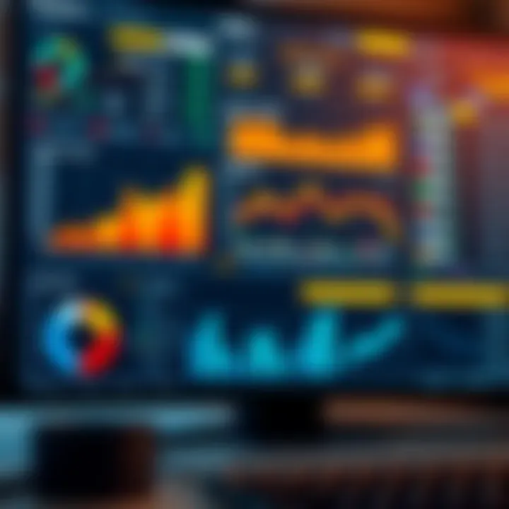 Dashboard displaying key market analysis tools and relevant business data