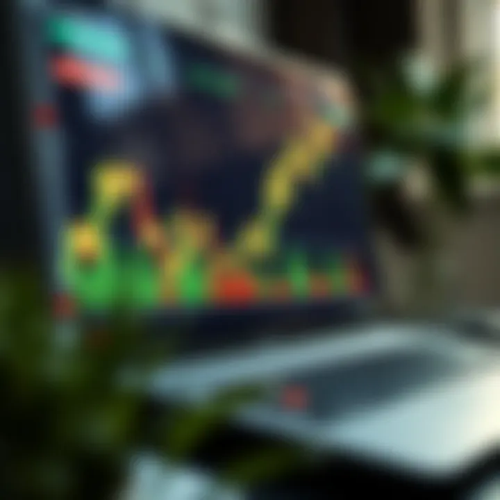 Graph showing market trends and data analysis on computer screen