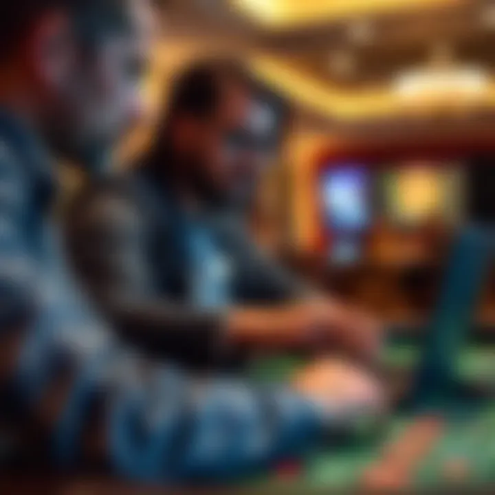 Player testing casino game strategies on a demo account interface without using real money