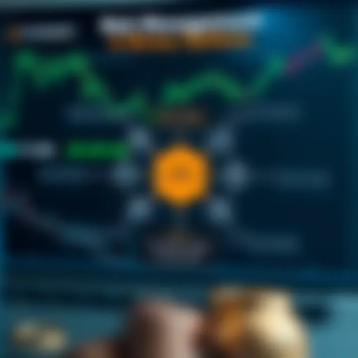 Diagram illustrating risk management strategies and key steps for safe investment in binary options