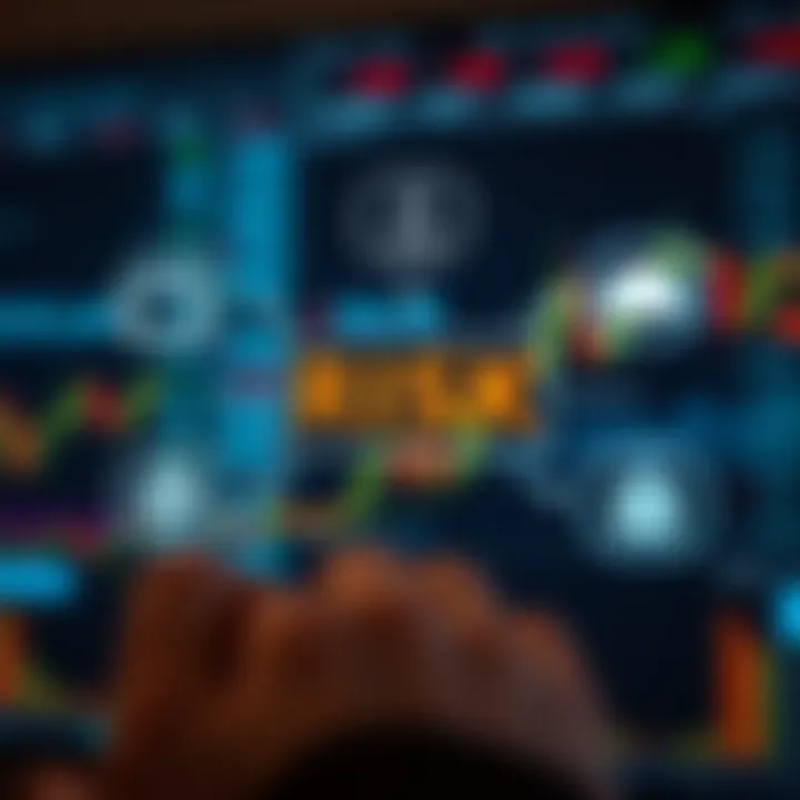 Illustration of strategy concepts and risk management symbols in financial trading
