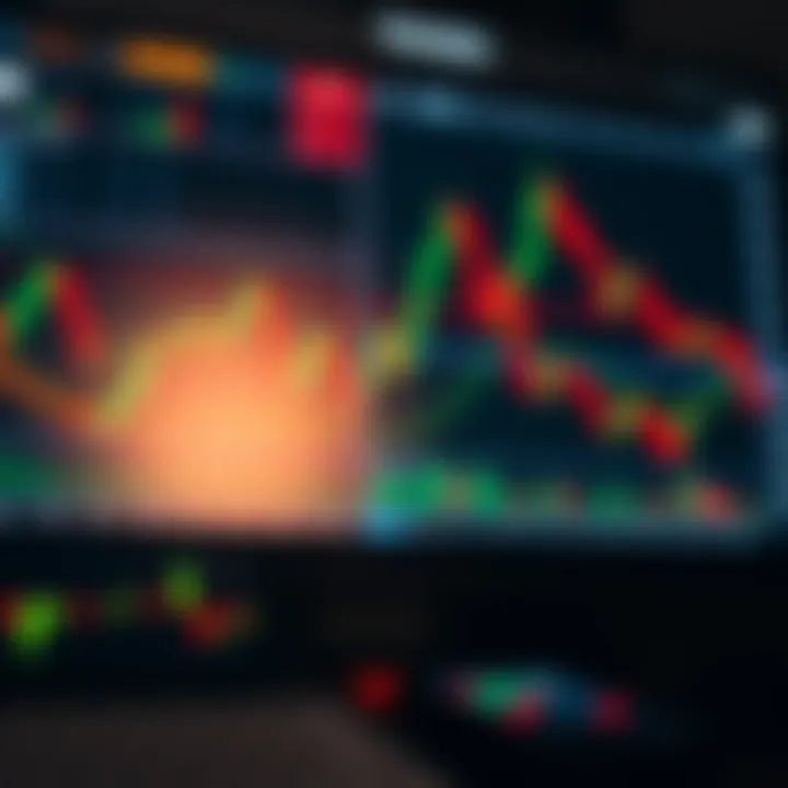 Technical trading tools including candlestick charts and indicators for market analysis