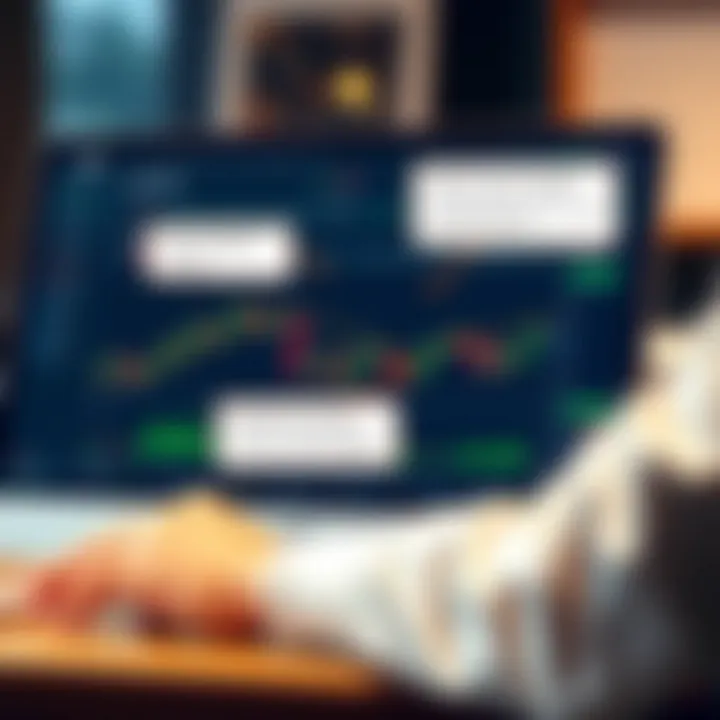 Illustration showing a digital trading platform interface with demo account features highlighted