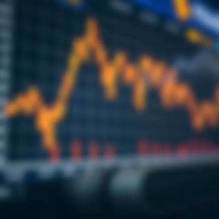 Graph illustrating currency exchange rate fluctuations in the Forex market