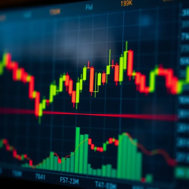 Candlestick chart illustrating bullish and bearish trends in binary options trading