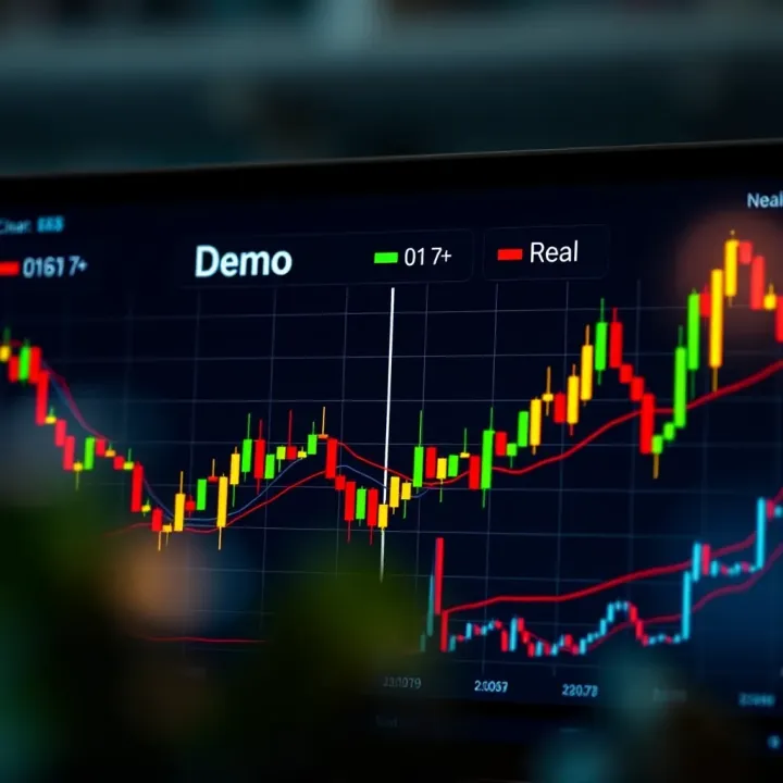 Comparison chart illustrating differences between demo and real trading accounts