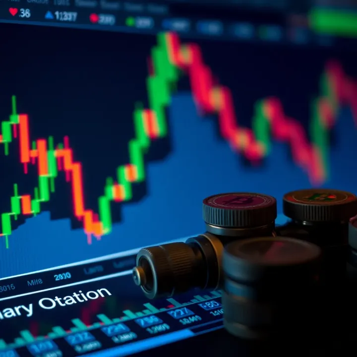 Comparison between traditional investments and binary options on a financial chart