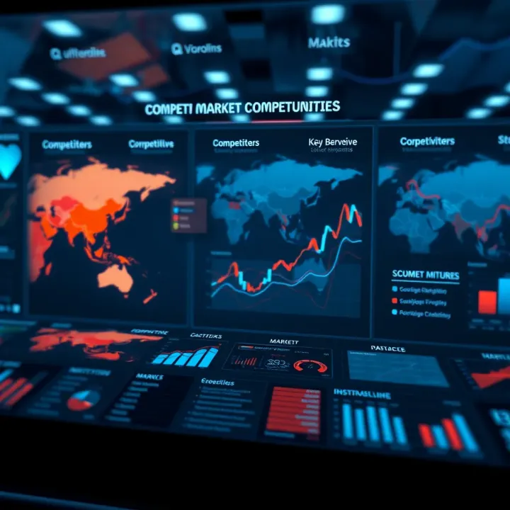 Competitive landscape infographic illustrating key competitors and market opportunities