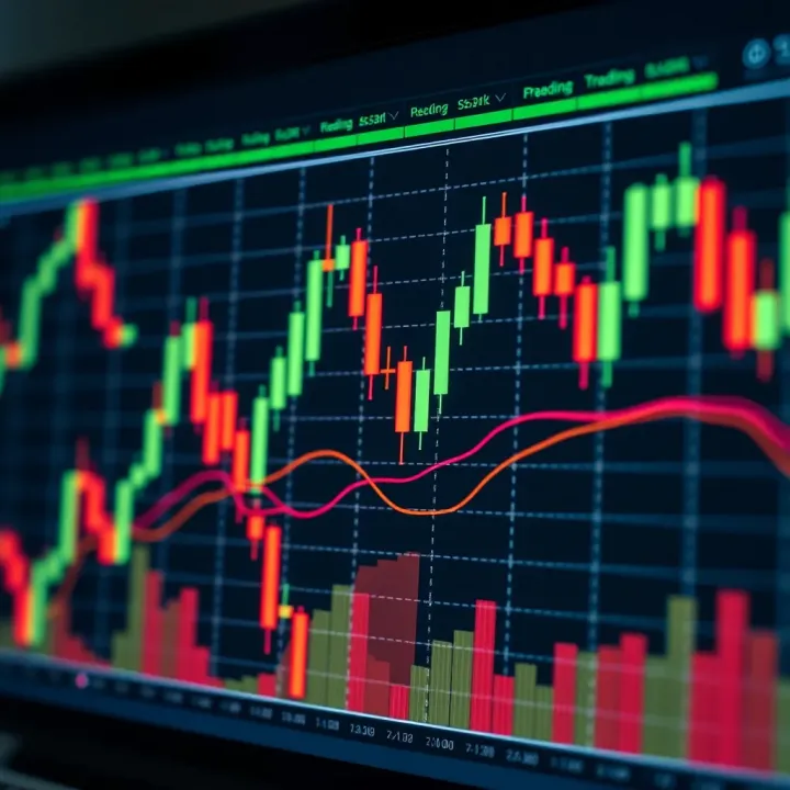 Graph showing candlestick patterns used in price action trading