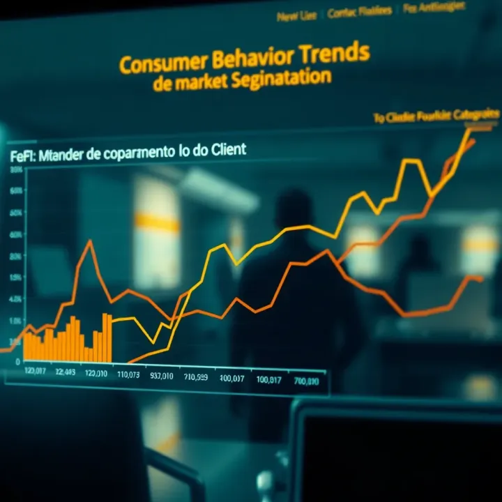 Graph showcasing consumer behavior trends and market segmentation categories