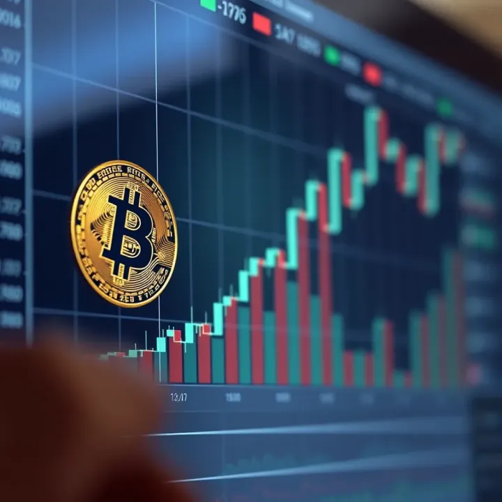Graph showing Bitcoin price fluctuations within a single trading day