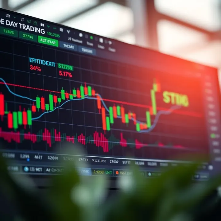 Chart displaying various day trading signals with highlighted entry and exit points