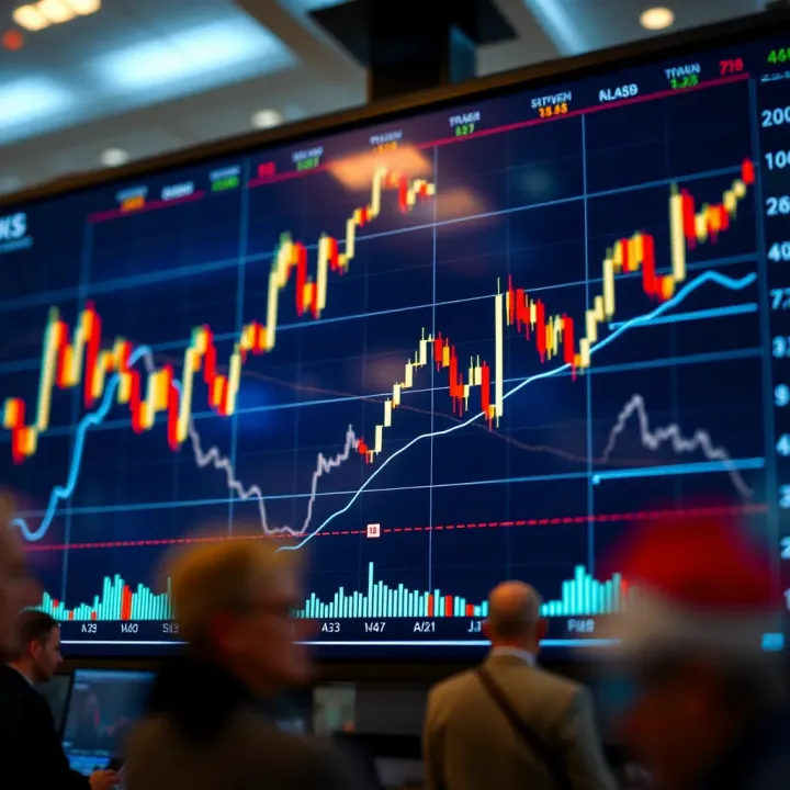 Graph showing stock price fluctuations during a trading day