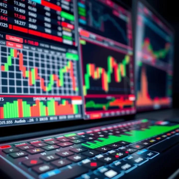 Digital graphical representation of stock market charts and trading indicators
