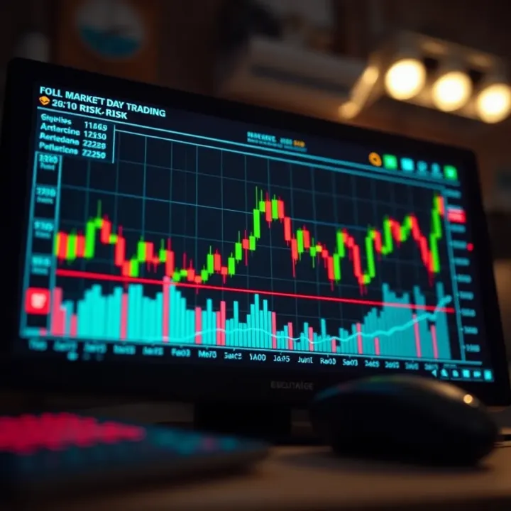 Graph showing trading tools and market risk factors in day trading