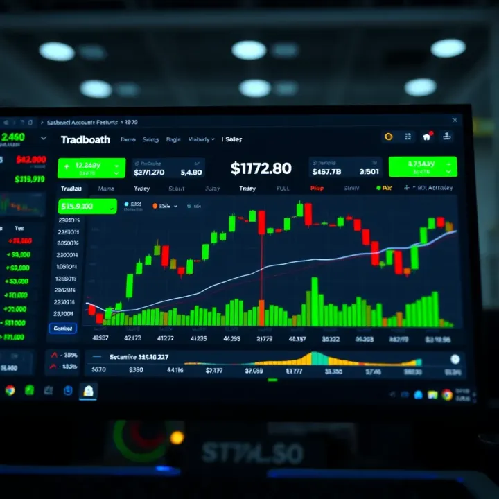 User interface of a trading platform featuring a demo account dashboard