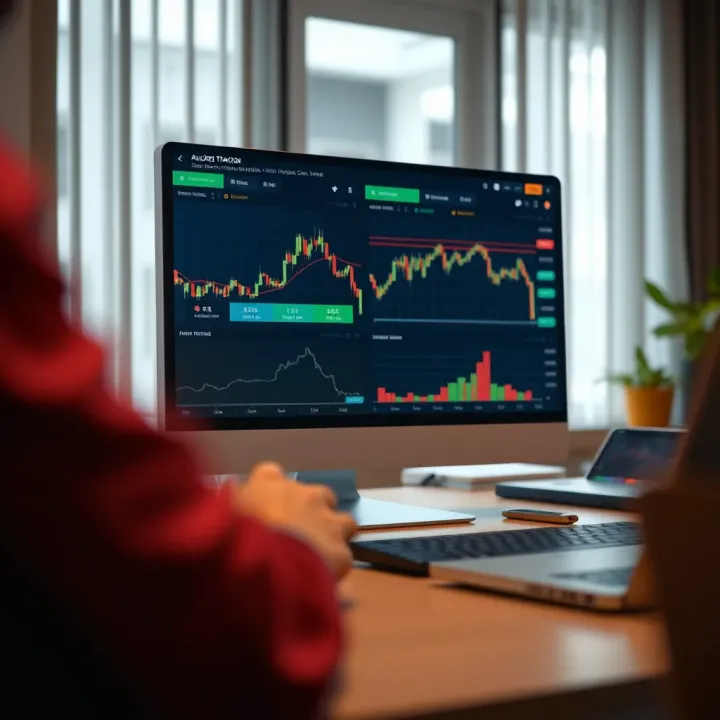 Illustration of digital trading platform interface highlighting the automatic replication of trades and portfolio monitoring