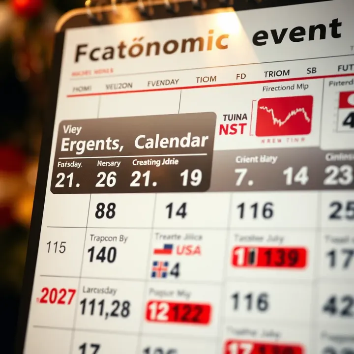 Calendar displaying various economic event dates relevant for market analysis