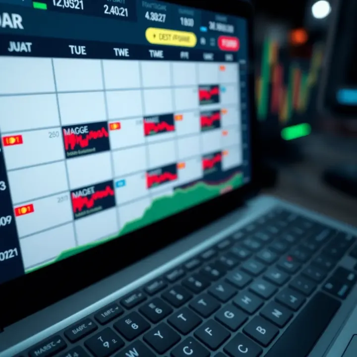 Economic calendar interface showing scheduled Forex market events and data releases