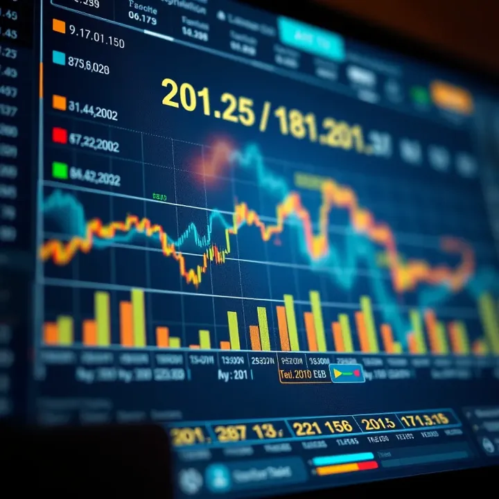Financial charts and icons representing major dates and economic indicators influencing investment decisions