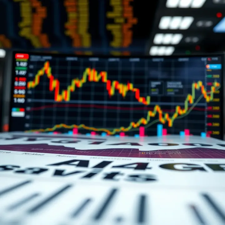 Graphical representation of financial data and global market trends