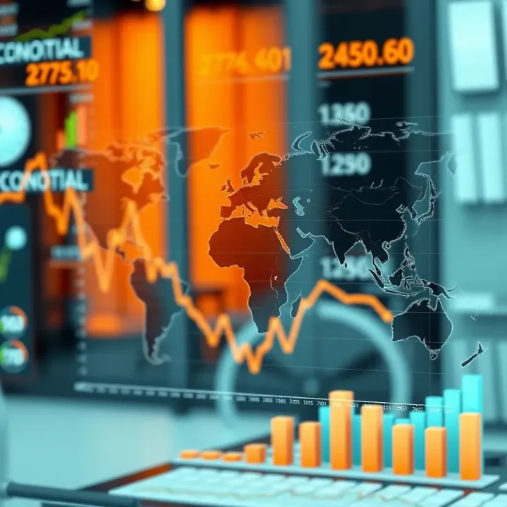 Graphical representation of global economic events impacting investment decisions